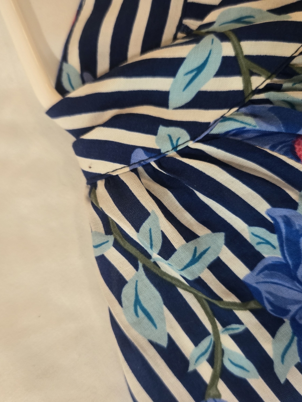 Draper James RSVP Navy & Cream Striped Floral Midi Dress S - Picture 11 of 12